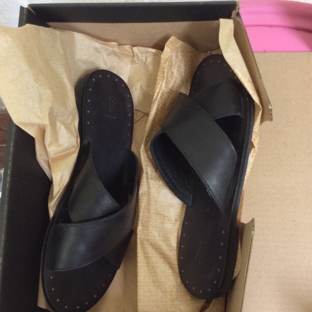 MadeWell FRYE SANDALS shoe 6.5 black leather NEW!! - Picture 4 of 7